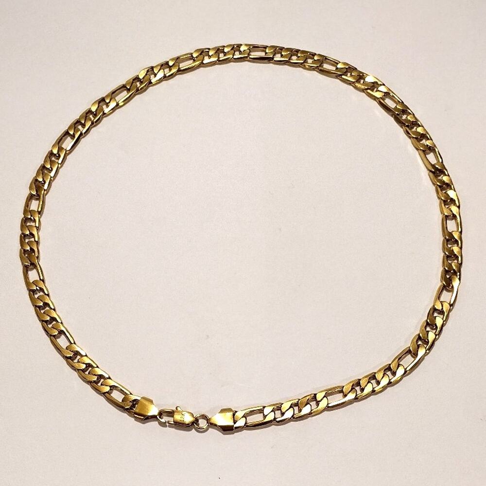18k Genuine Gold Plated Necklace Figaro Chain Link Christmas Birthday Gift - NEW